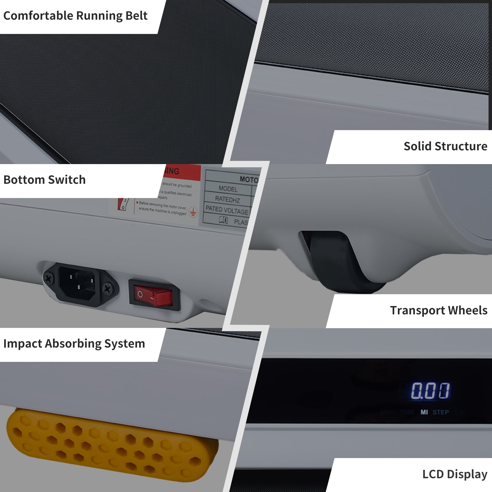 Compact Treadmill With Brushless Motor And Led Display For Home_voghion.com